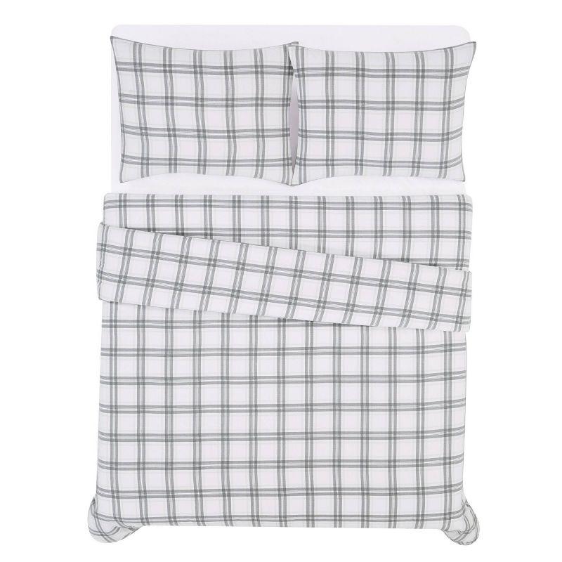 Plaid Flannel Duvet Set - London Fog