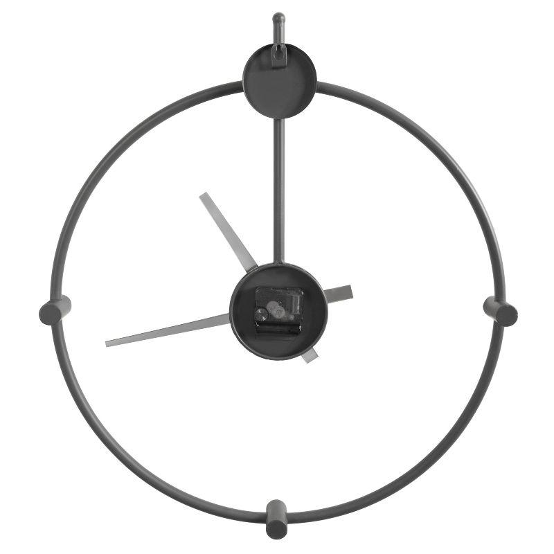 Lidor 24" Charcoal Gray Iron Minimalist Wall Clock