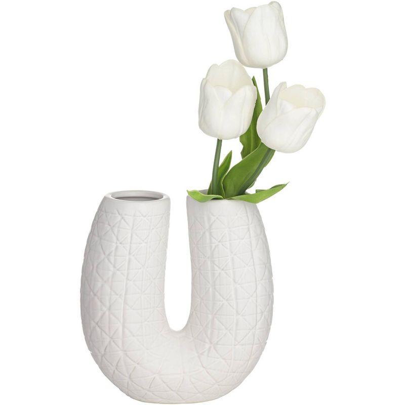 Studio 55D Albuquerque Matte White 9 3/4" High U-Shaped Decorative Vase