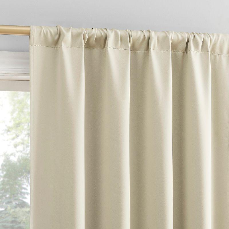 Sun Zero Bergen Theater Grade 100% Blackout Rod Pocket Curtain Panel