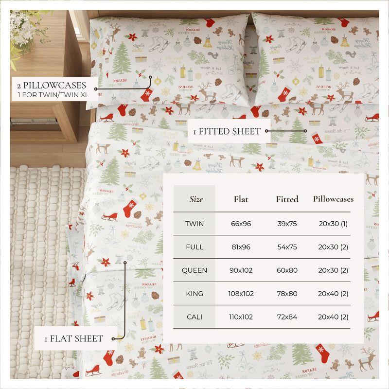 100% Turkish Cotton Holiday Printed Flannel Sheet Set