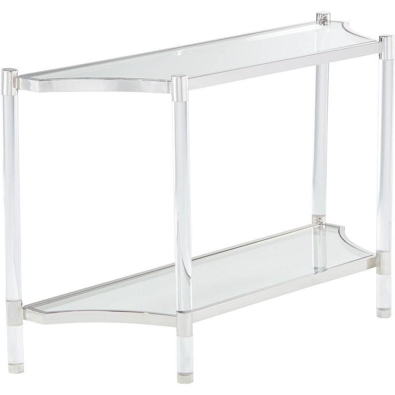 Erica Modern Clear Acrylic Rectangular Console Table with Shelf