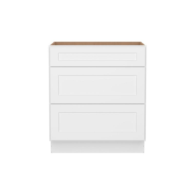 HOMLUX Easy-DIY Shaker White Ready to Assemble Drawer Base Kitchen Cabinet With 3-Drawers