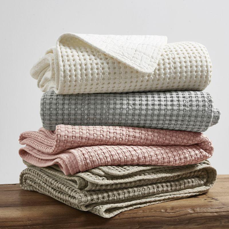 Mills Waffle Blush Bedspread Set - King Bedspread and Two King Pillow Shams - Levtex Home