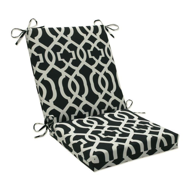 Modern Geo Black & White Outdoor Chair Cushion, 36.5"