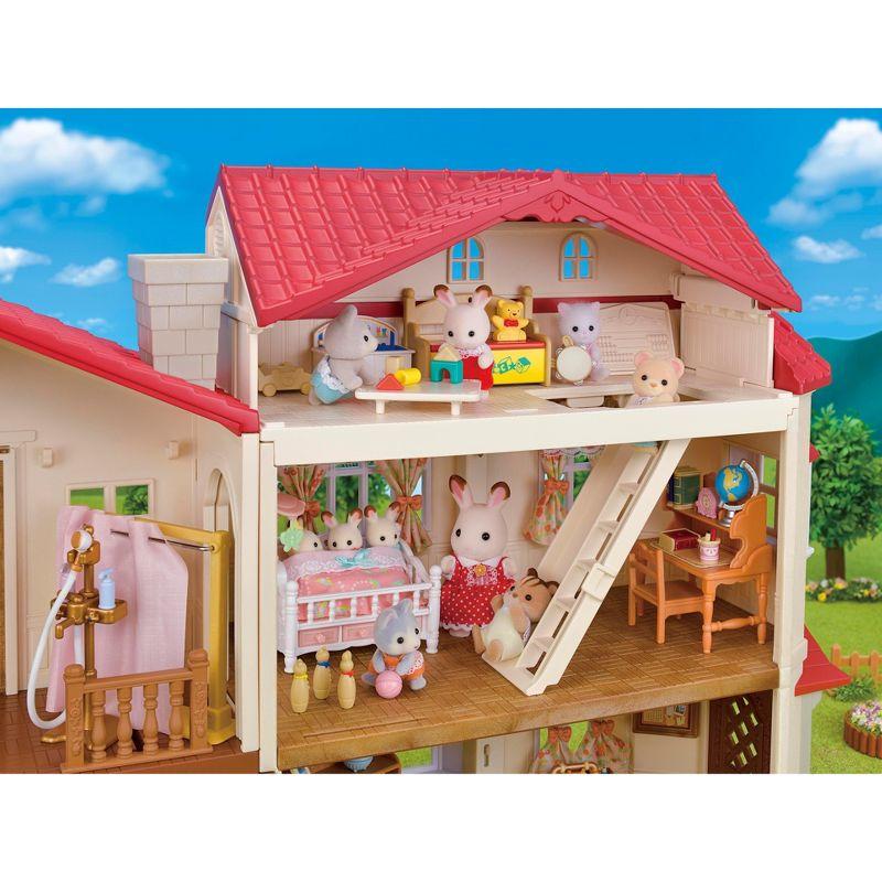 Calico Critters Red Roof Country Home Gift Set - Secret Attic Playroom, Dollhouse Playset with Figures and Accessories