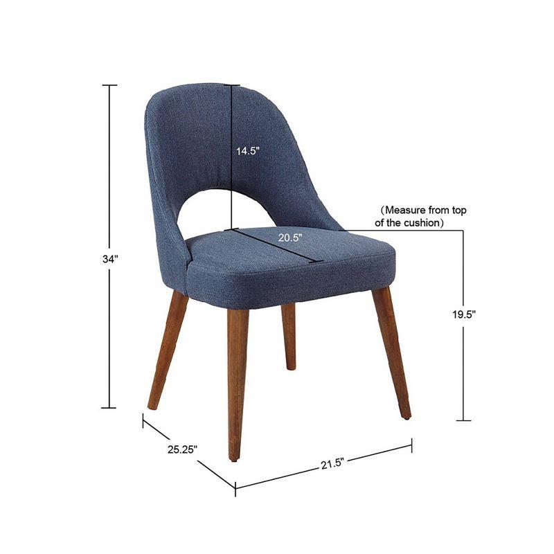 Ink+Ivy Set of 2 Nola Dining Side Chairs Navy: Upholstered, Wood Legs, Modern Style, Foam Cushion