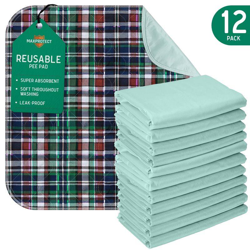 Highland Plaid Reusable Pee Pads for Dogs, 34" x 36", 12 Pack