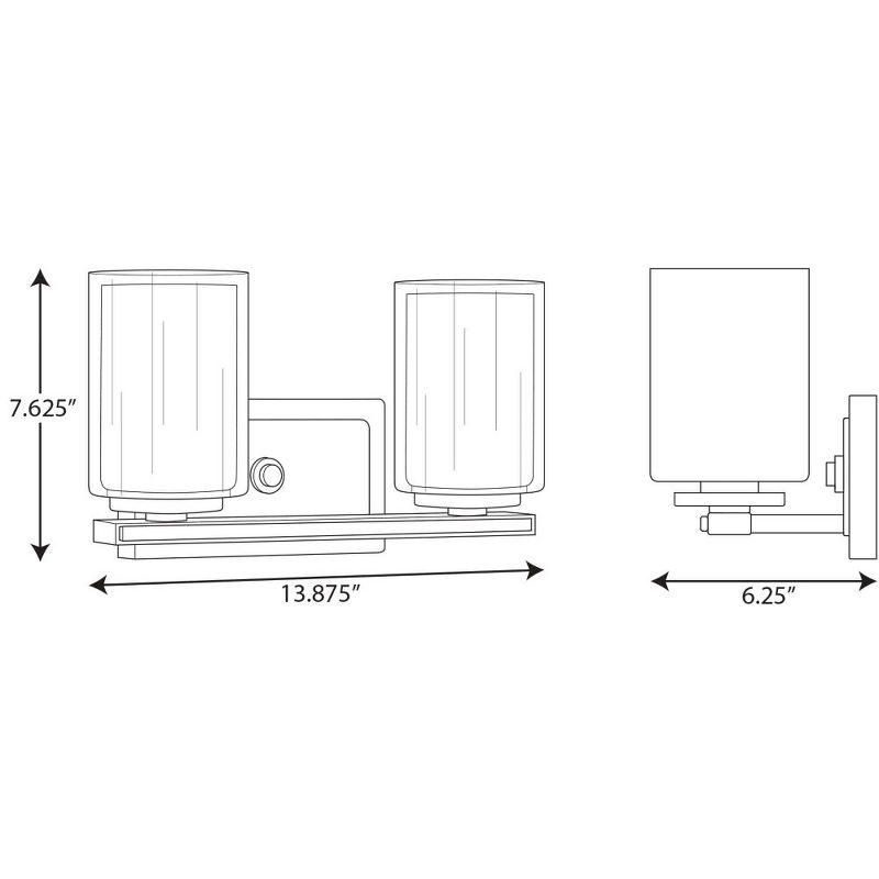 Brushed Nickel 2-Light Cylinder Shade Bath Vanity Fixture