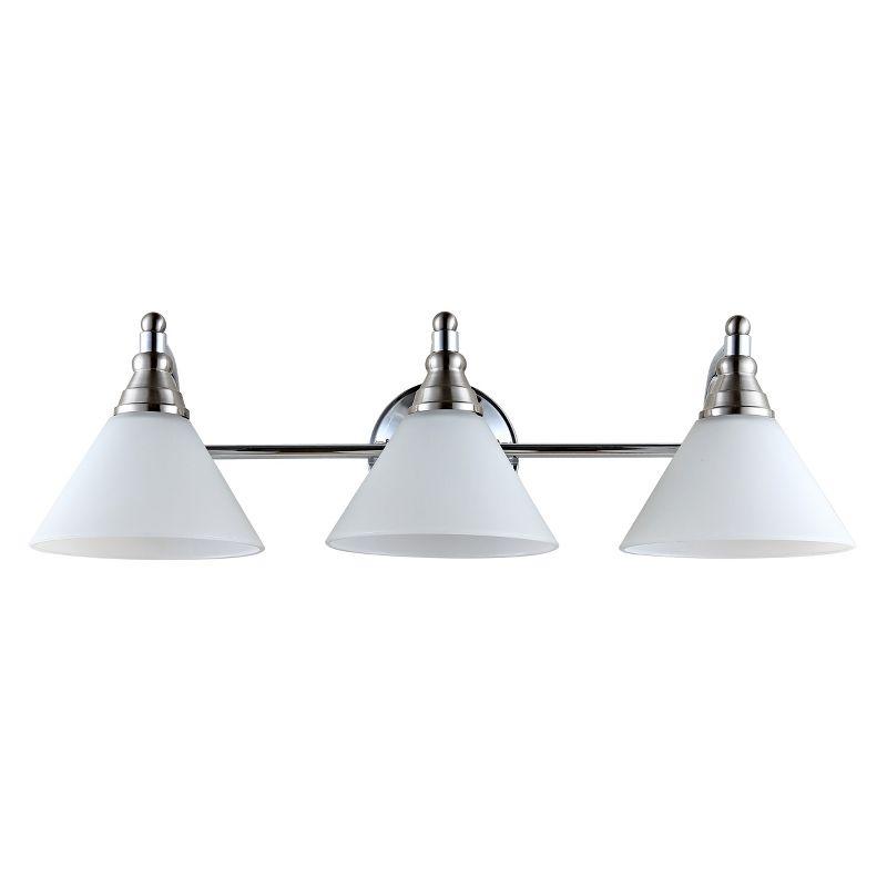 Nickel and Clear Glass 3-Light Wall Sconce