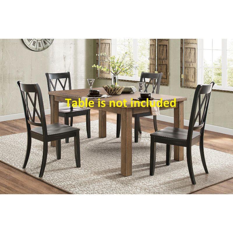 NicBex Set of 2 Transitional Style Dining Chair Kitchen Upholstered High Backrest Side Chair for Dining Room,Black