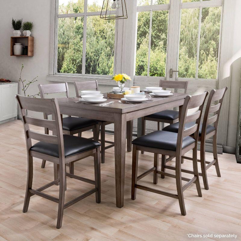 New York Counter Height Wood Dining Table Washed Gray - CorLiving