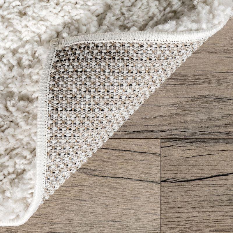 Nuloom Marleen Solid 2x6 Runner Shag Indoor Area Rug for Living Room Bedroom Dining Room Nursery Entryway Hallway, Off White