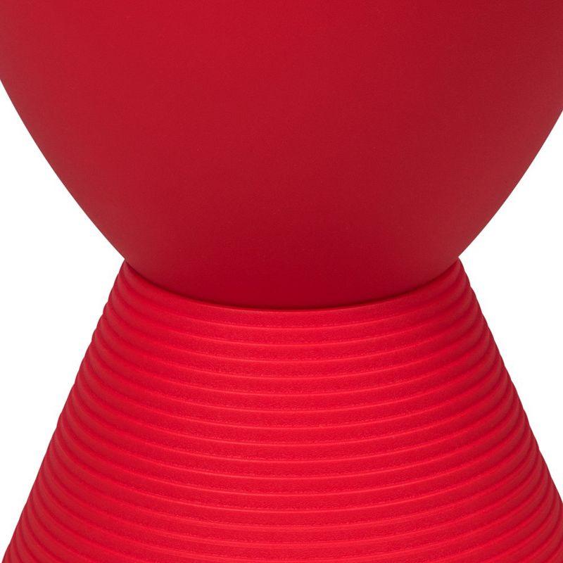 Boyd Modern Red Round Plastic Accent Side Table