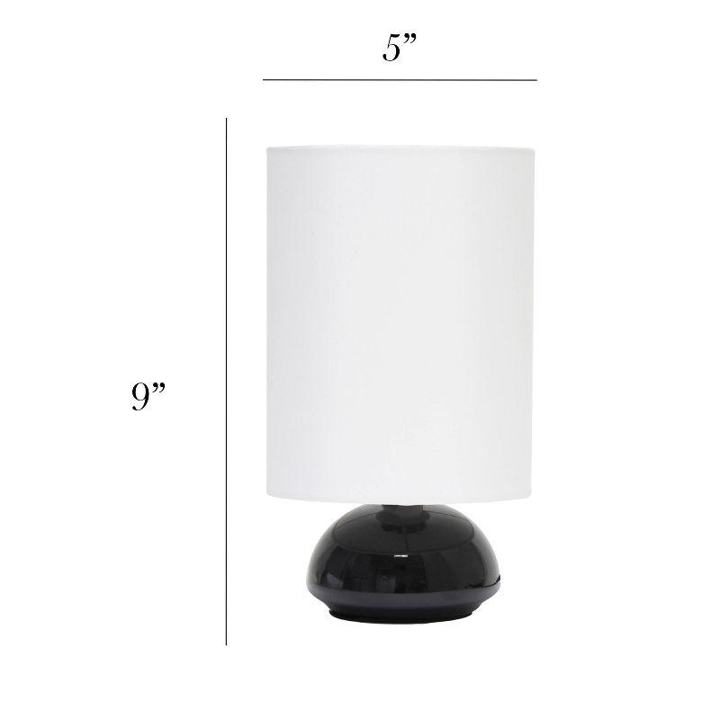 Simple Designs Set of 2 Gemini Mini Touch Table Lamps with Fabric Shades Black