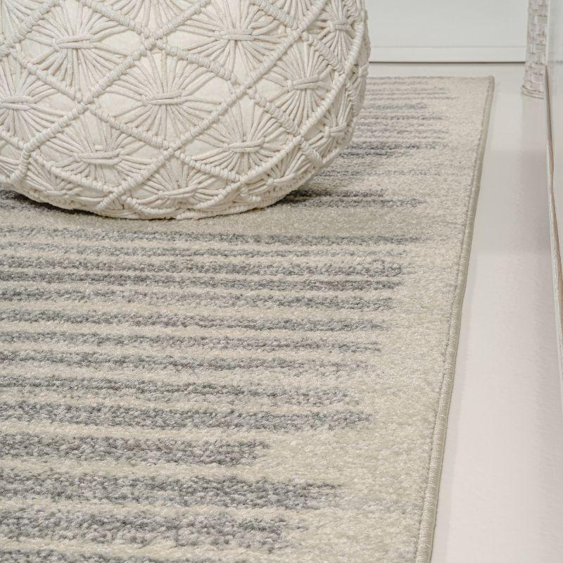 JONATHAN Y Khalil Modern Berber Stripe Cream/Gray 8 ft. x 10 ft. Area Rug
