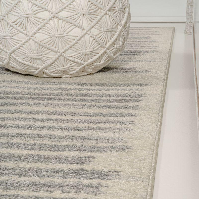 JONATHAN Y Khalil Modern Berber Stripe Cream/Gray 2 ft. x 8 ft. Runner Rug