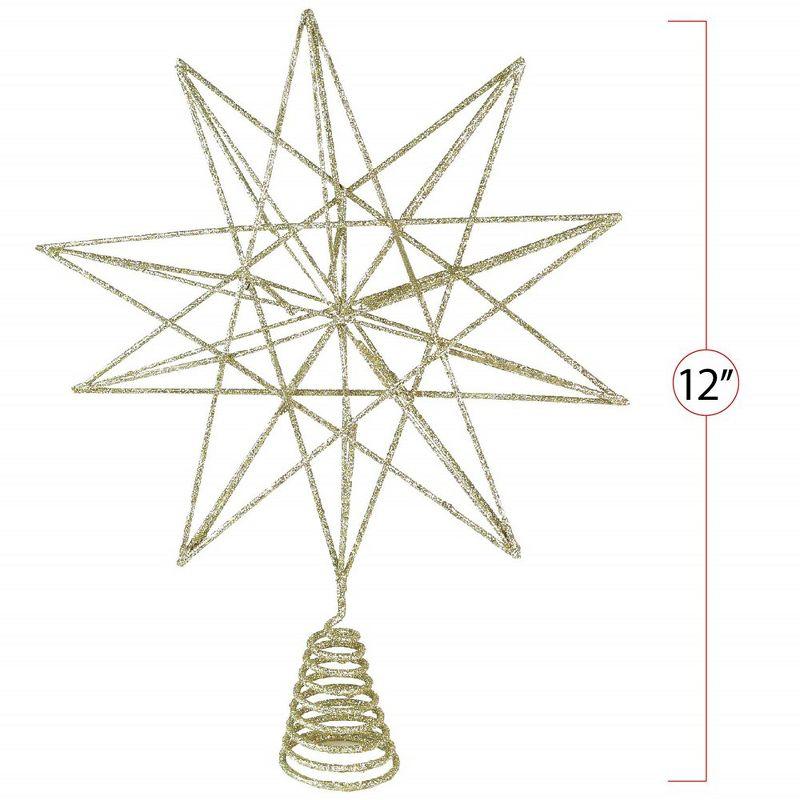 Gold Glitter 3D Metal Star Christmas Tree Topper