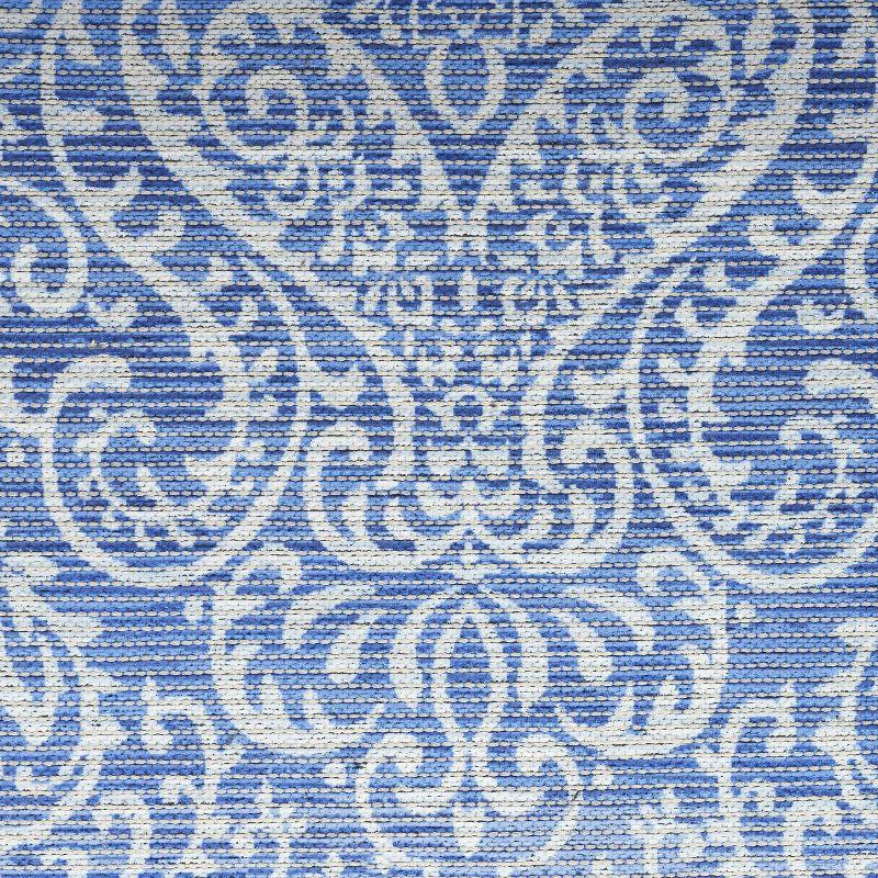 Waverly Washables Collection 7'10" x 9'10" Blue Damask Indoor Rug