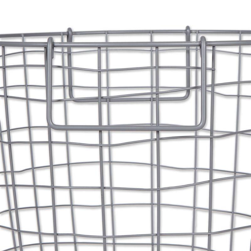 Metal Basket Cool Gray Round Medium 14X14X12
