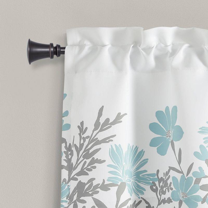 Aprile Blue and Gray Floral Light Filtering Valance