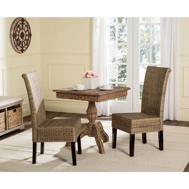 Arjun 18H Wicker Dining Chair (Set Of 2) - Grey - Safavieh