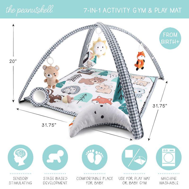 The Peanutshell Woodland 7-in-1 Activity Play Gym & Play Mat for Baby