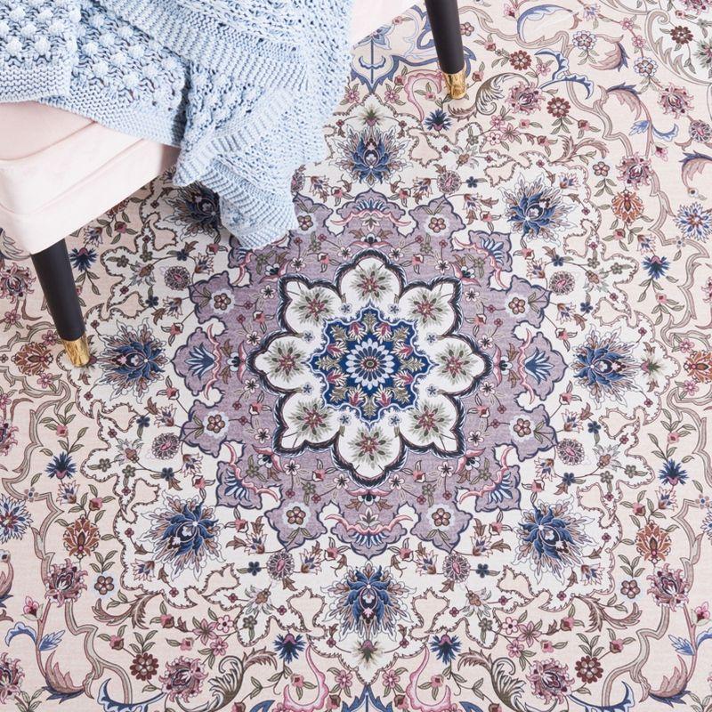Tucson TSN123 Power Loomed Machine Washable Area Rug - Beige/Green - 6'x6' - Safavieh.