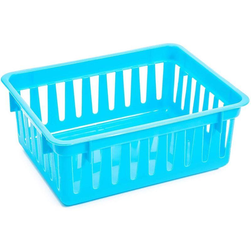 Bright Creations 12-Pack Small Plastic Classroom Storage Bins for Organization, Baskets for Kids', 6 Colors, 6.2 x 4.8 x 2.4 inches