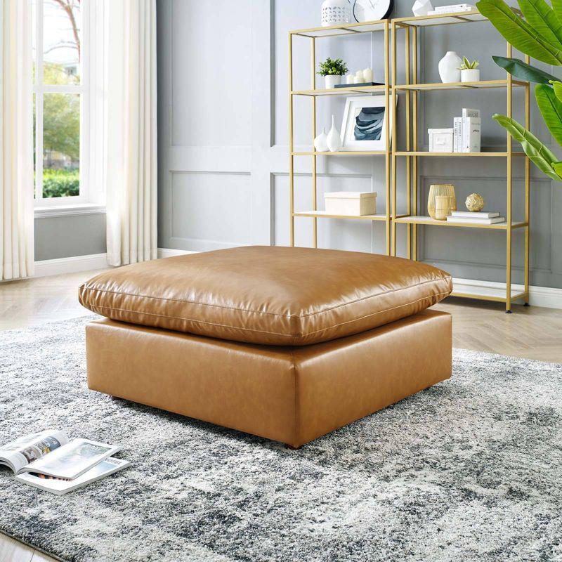 Modway Commix Down Filled Overstuffed Vegan Leather Ottoman