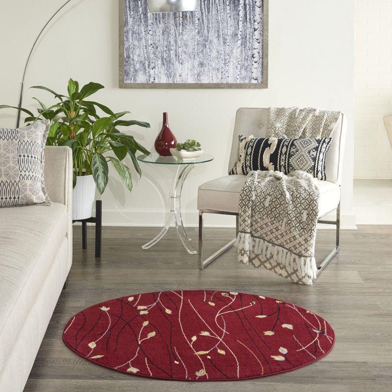 Nourison Grafix Flowing Vines and Blooms Indoor Area Rug