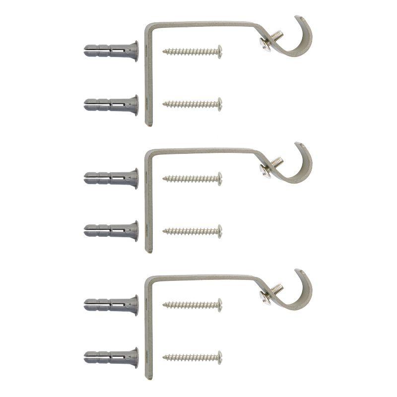 Kenney Manchester Mercer 3/4" Brushed Nickel Single Curtain Rod