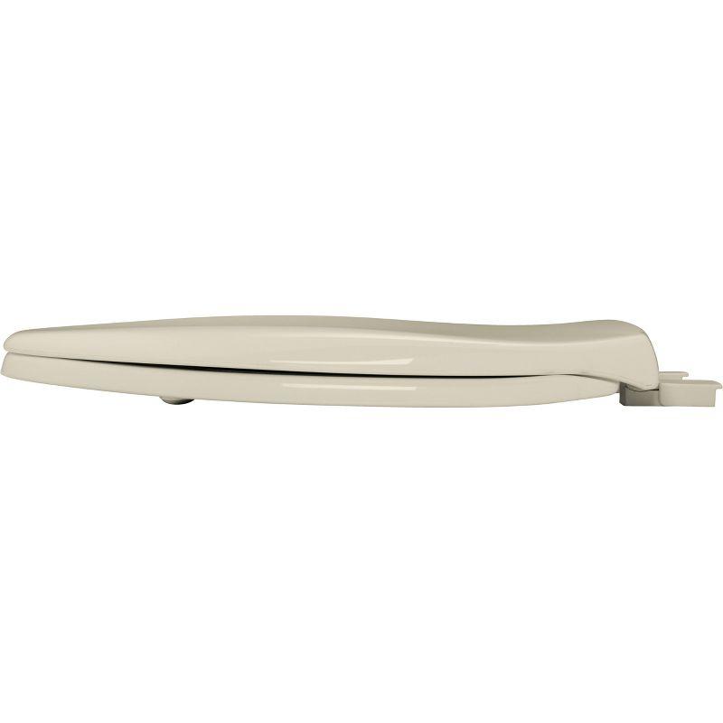 Mayfair by Bemis Affinity Soft Close Elongated Plastic Toilet Seat with Easy Cleaning and Never Loosens Bone: Durable Hinge, Quick Install