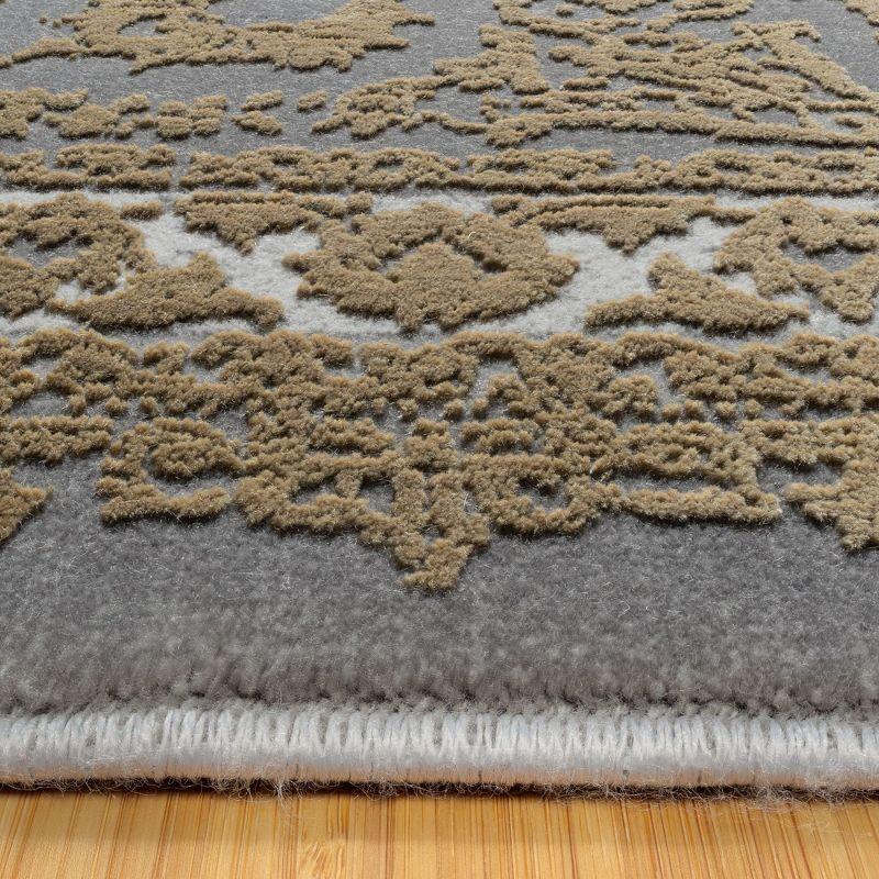 Gertmenian Florance Foggia Traditional Oriental Gold/Charcoal Gray High-Low Viscose/Acrylic Area Rug