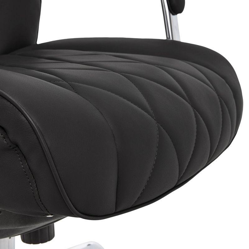 Sutherland Quilted Leather Office Chair with Padded Arms - La-Z-Boy