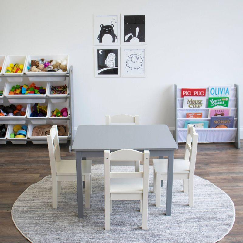 Kids' Gray and White L-Shaped Book Rack