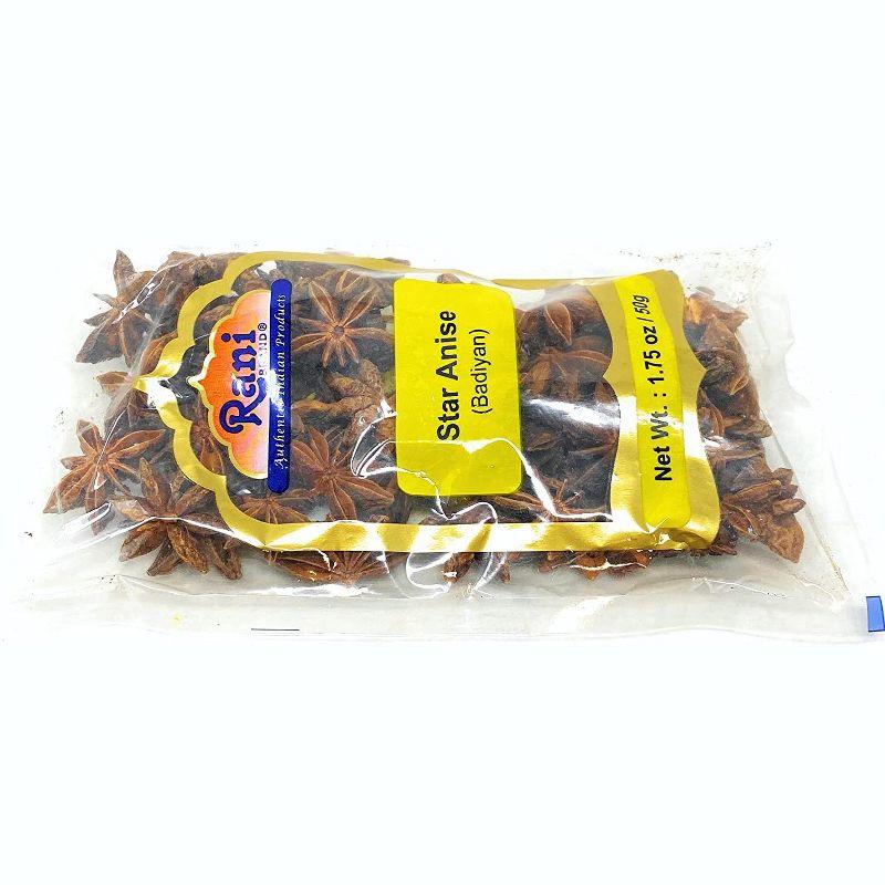 Star Anise Seeds (Badian Khatai) - 1.75oz (50g) - Rani Brand Authentic Indian Products