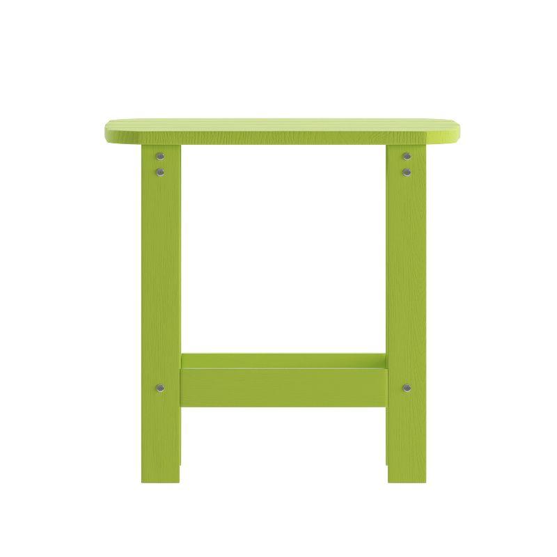 Flash Furniture Charlestown Tiered Commercial Poly Resin Adirondack Side Table - Lime Green - All-Weather - Indoor/Outdoor