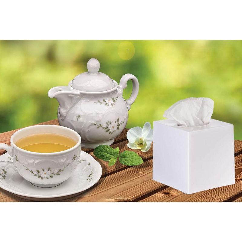 White Plastic Square Tissue Box Cover Set