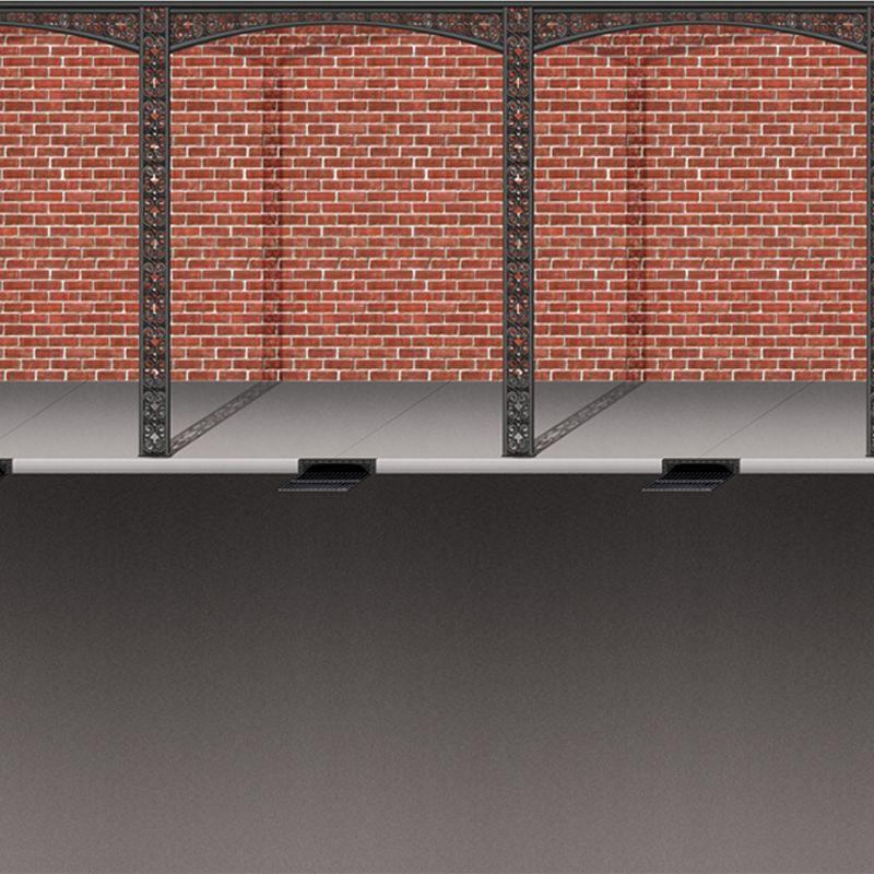 Beistle Mardi Gras Brick Wall & Street Backdrop, 4' x 30', (1/Pkg) Multicolored