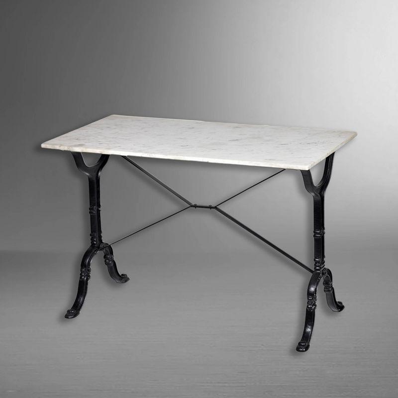 Carolina Living Draven Marble Top Bar Table White/Black: Iron Frame, 36" High Counter Table