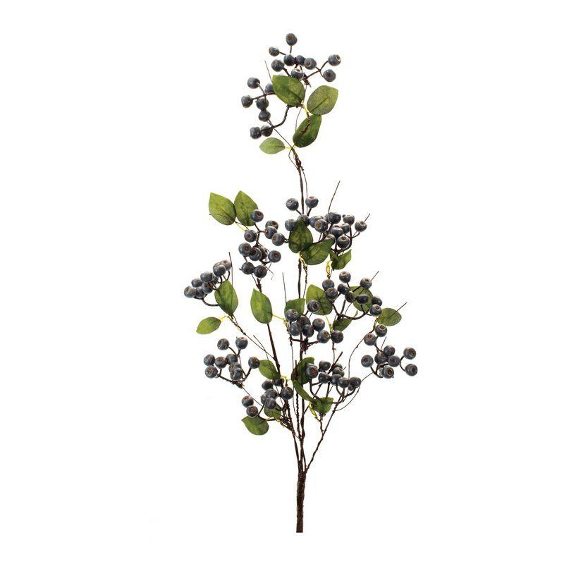 Blue Berry and Green Foliage Spray Set of 2