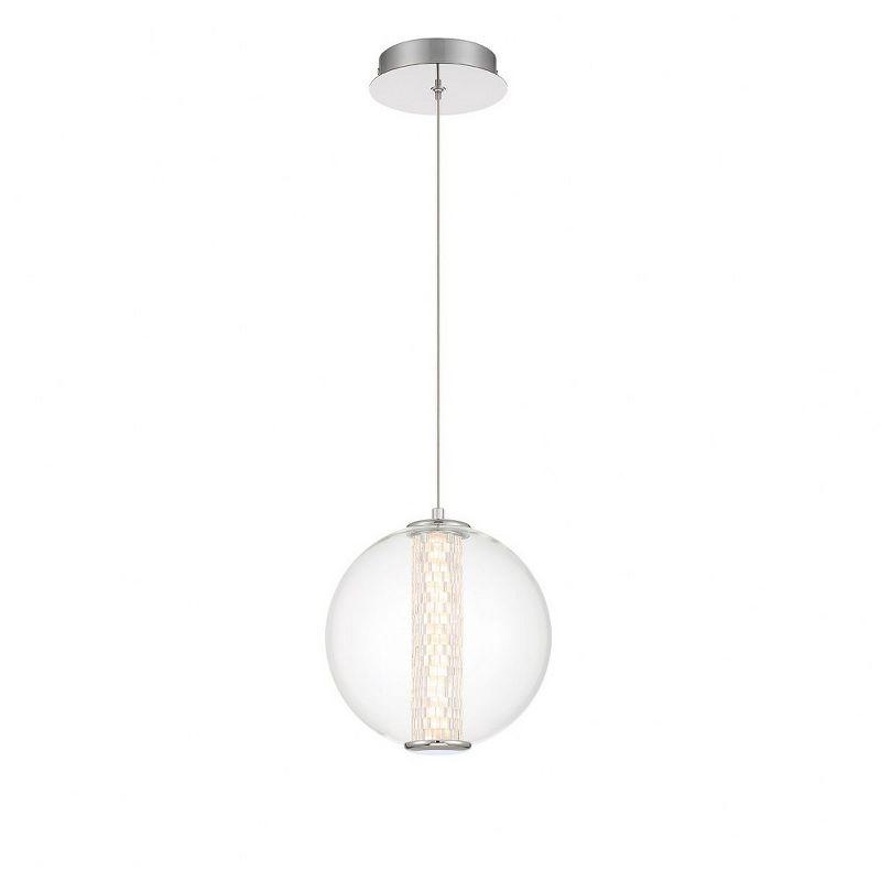 Atomo Chrome LED Mini Pendant with Clear Glass Globe