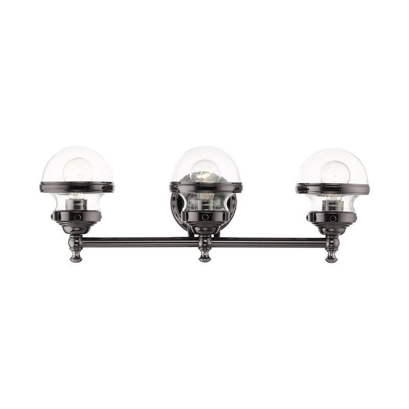 Livex Lighting Oldwick 3 - Light Vanity in  Polished Black Chrome
