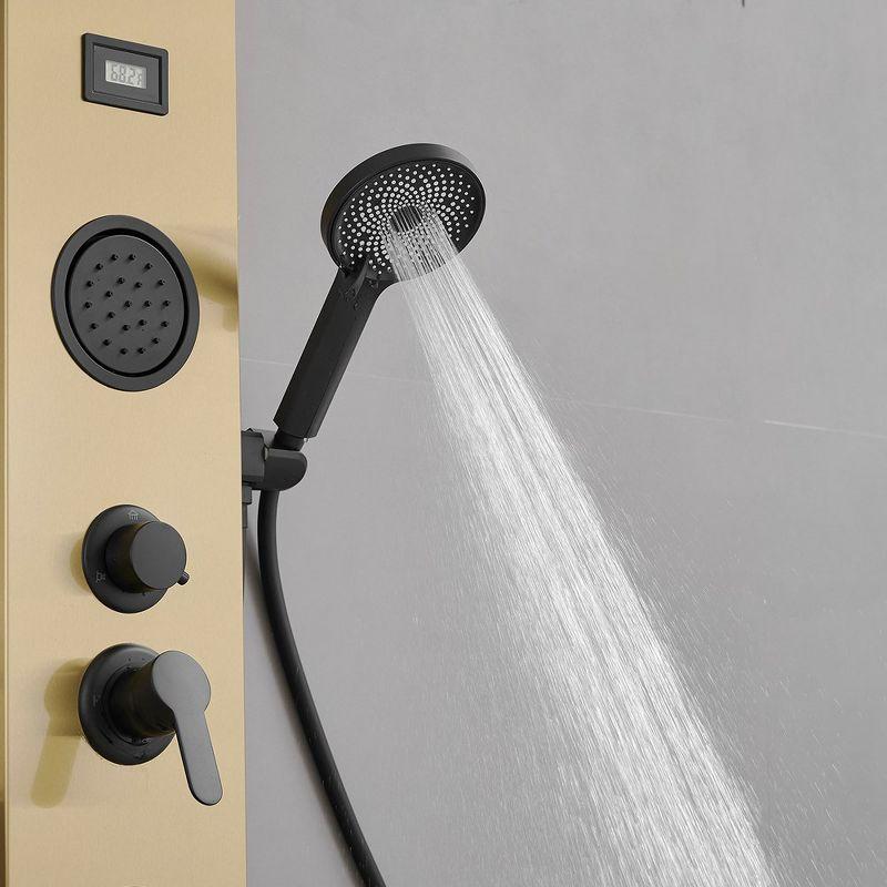 BWE 2-Spray Rain Shower Tower Shower Panel System with Rainfall Shower Head and Shower Rod