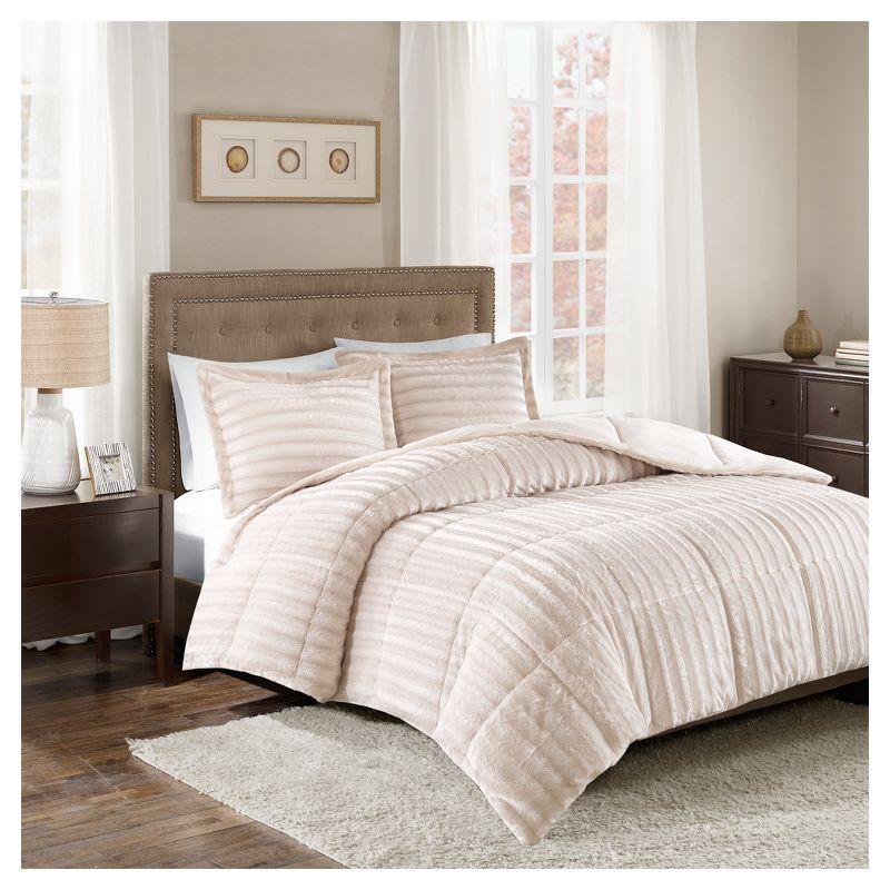 Faux Fur 3 Piece Comforter Set