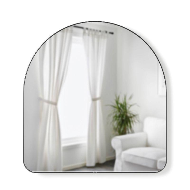 34" x 36" Hubba Arched Mirror Metallic Titanium - Umbra: Modern Oval Wall Mount, No Assembly, Steel Frame