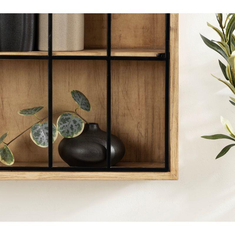Kate & Laurel All Things Decor 16"x5"x24" Megara Arched Wall Mounted Cabinet Natural: Vintage Style, Iron Metal Door, 3 Shelves