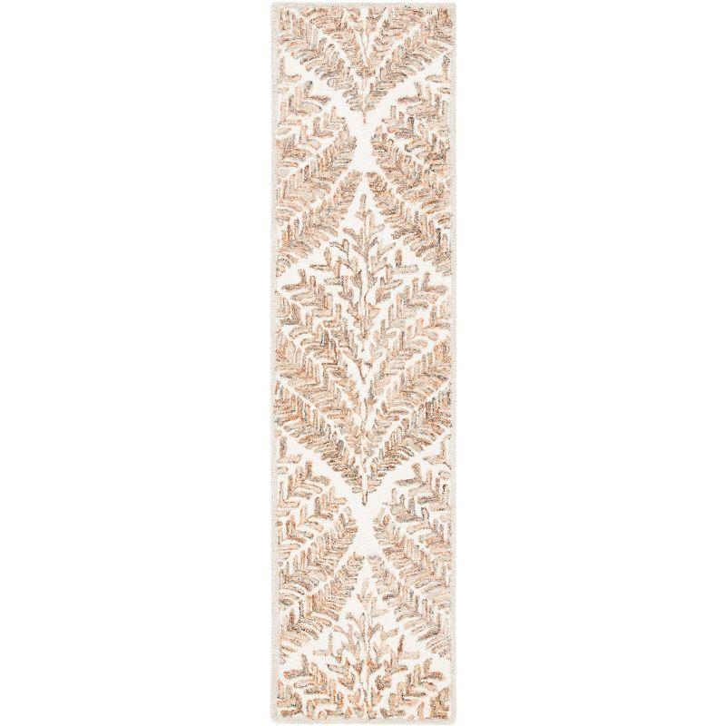 Ivory and Brown Hand-Tufted Wool Runner Rug