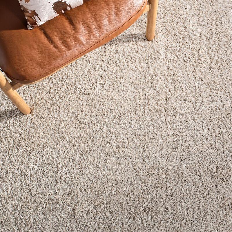 Beige 8' x 10' Rectangular Synthetic Shag Area Rug